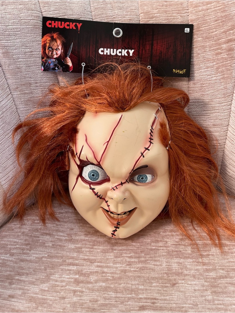 Chucky Full Overhead Latex Mask with Hair One Size Spirit Halloween Scary Costum